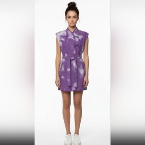 Claude Pierlot Paris Purple Tie Dye Cotton Dress 40